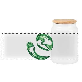 Dance of the Algae – Chaos Art - Panoramic Cookie Jar with Wooden Lid - white - Front