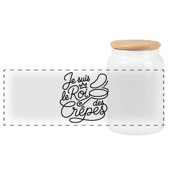 Je suis le Roi des Crêpes - Boîte à biscuits avec couvercle en bois - blanc - Devant