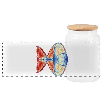 Feu et Glace - Art du Chaos - Boîte à biscuits avec couvercle en bois - blanc - Devant