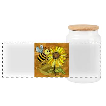 insect - Panoramic Cookie Jar with Wooden Lid - white - Front