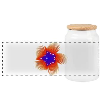 Chaos Coral – Math Art - Panoramic Cookie Jar with Wooden Lid - white - Front