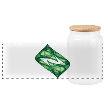 Dynamic Track - Nature - Chaos Art - Panoramic Cookie Jar with Wooden Lid - white - Front