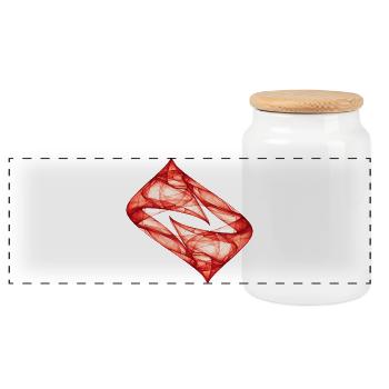 Dynamic Track - Red - Chaos Art - Panoramic Cookie Jar with Wooden Lid - white - Front