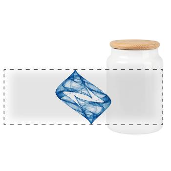 Dynamic Track - Blue - Chaos Art - Panoramic Cookie Jar with Wooden Lid - white - Front