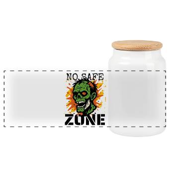 Zombie No Safe Zone - Panorama Keksdose mit Holzdeckel - Weiß - Vorne