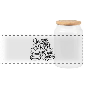 Je suis le Roi des Crêpes - Boîte à biscuits avec couvercle en bois - blanc - Devant