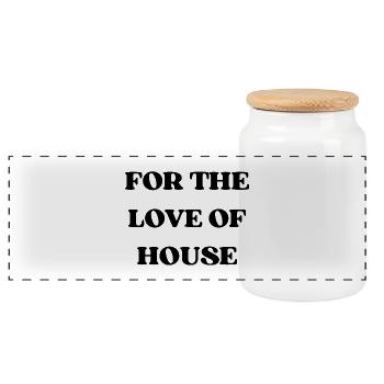 FOR THE LOVE OF HOUSE - Panorama Keksdose mit Holzdeckel - Weiß - Vorne