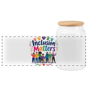 Inclusion is important – Special education – Freundli - Panoramic Cookie Jar with Wooden Lid - white - Front
