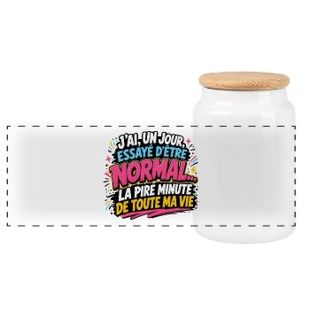 J’ai essayé d’être normal – Humour rétro - Boîte à biscuits avec couvercle en bois - blanc - Devant