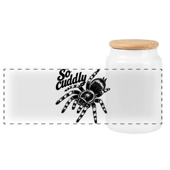 Spider Lover - Panoramic Cookie Jar with Wooden Lid - white - Front