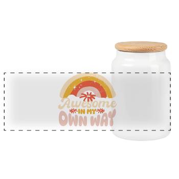 Awesome Ladies - Panoramic Cookie Jar with Wooden Lid - white - Front