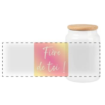 Fière de toi - Boîte à biscuits avec couvercle en bois - blanc - Devant