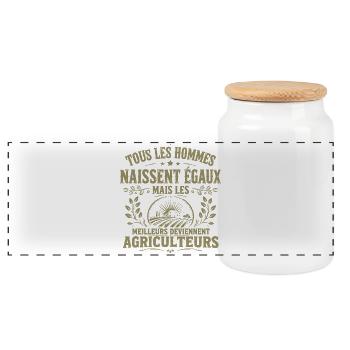 Tous Les Hommes Naissent égaux Agriculteurs Cadeau - Boîte à biscuits avec couvercle en bois - blanc - Devant