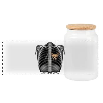You Are My Heart - Panoramic Cookie Jar with Wooden Lid - white - Front