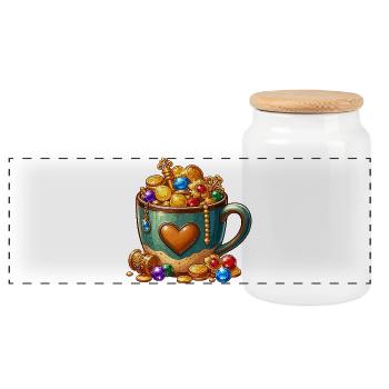 Le chagrin d’amour de la Coupe au Trésor - Boîte à biscuits avec couvercle en bois - blanc - Devant