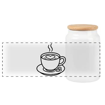Café avec cœur pour les amateurs de café - Boîte à biscuits avec couvercle en bois - blanc - Devant