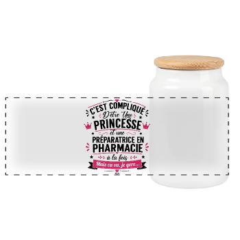 PRINCESSE ET UNE PREPARATRICE EN PHARMACIE - Boîte à biscuits avec couvercle en bois - blanc - Devant