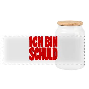 Ich Bin Schuld Wie Immer Sarkasmus Humor - Panorama Keksdose mit Holzdeckel - Weiß - Vorne
