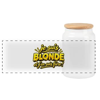 Je suis blonde - Boîte à biscuits avec couvercle en bois - blanc - Devant