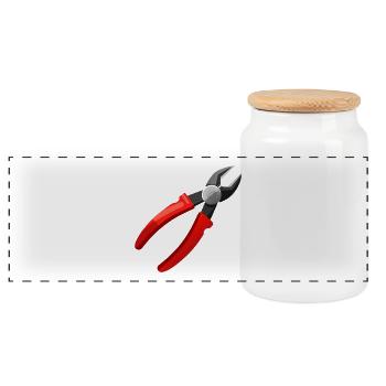 Pinces - Boîte à biscuits avec couvercle en bois - blanc - Devant