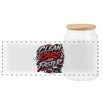 Detailing Shirt - Panoramic Cookie Jar with Wooden Lid - white - Front