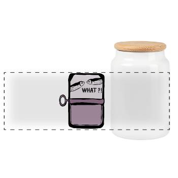 Sardines Fishing - Panoramic Cookie Jar with Wooden Lid - white - Front