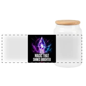 Magic Crystal: Light Shines Brighter - Panoramic Cookie Jar with Wooden Lid - white - Front