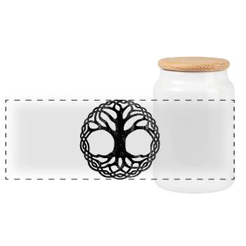 Tree of Life (distressed) - Panoramic Cookie Jar with Wooden Lid - white - Front