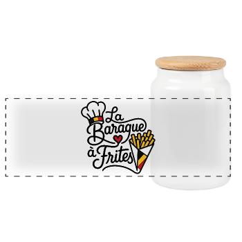 La Baraque à Frites — Design Belge - Boîte à biscuits avec couvercle en bois - blanc - Devant