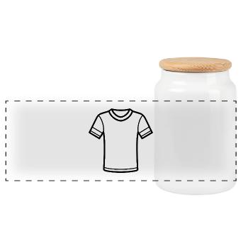 T-shirt - Panoramic Cookie Jar with Wooden Lid - white - Front