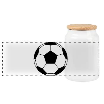 Fußball Ballsport Sport Fußballfan Ball - Panorama Keksdose mit Holzdeckel - Weiß - Vorne