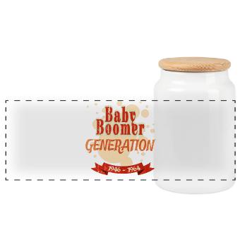 Design Génération des baby-boomers (1946 - 1964) - Boîte à biscuits avec couvercle en bois - blanc - Devant