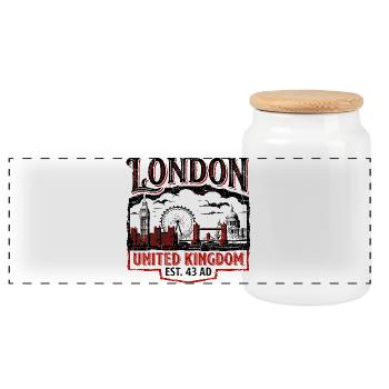 Londres, Royaume-Uni, Est. 43 ap. J.-C. - Boîte à biscuits avec couvercle en bois - blanc - Devant
