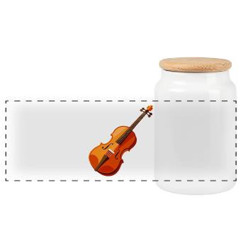 Violin - Panoramic Cookie Jar with Wooden Lid - white - Front