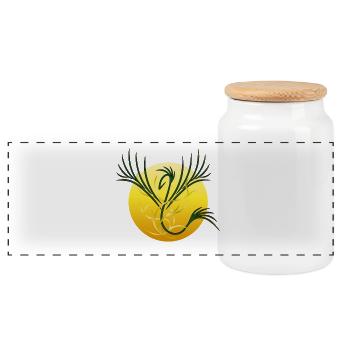 Phénix Solaire - La Renaissance de la Lumière - Boîte à biscuits avec couvercle en bois - blanc - Devant