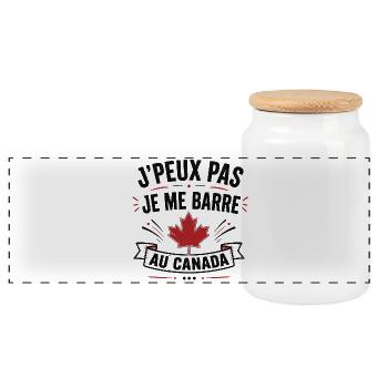 Je peux pas je me barre au Canada - Boîte à biscuits avec couvercle en bois - blanc - Devant