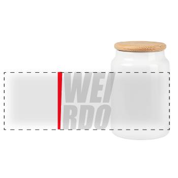 Weirdo Komischer Verrückter Lustiger Spruch Logo - Panorama Keksdose mit Holzdeckel - Weiß - Vorne