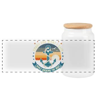 Funny Boat Docking Humor: Vintage Anchor Apology T - Panorama Keksdose mit Holzdeckel - Weiß - Vorne