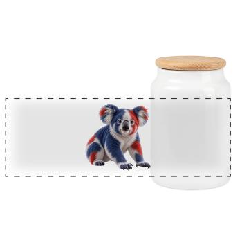 Australischer Koala - Panorama Keksdose mit Holzdeckel - Weiß - Vorne
