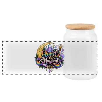 Queer and Magical - Panorama Keksdose mit Holzdeckel - Weiß - Vorne