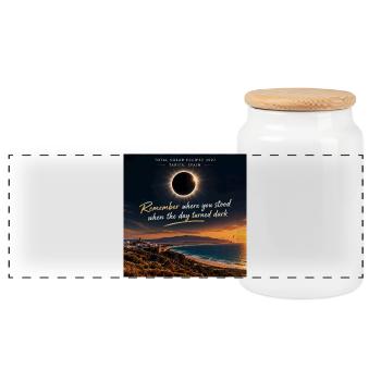 Ecllipse Tarifa 2027 - Panorama Keksdose mit Holzdeckel - Weiß - Vorne