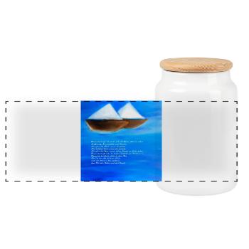 Freundschaft - Panorama Keksdose mit Holzdeckel - Weiß - Vorne