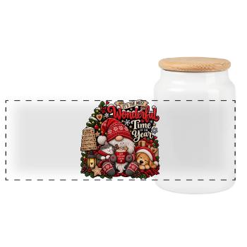 It’s the Most Wonderful Time of the Year - Panorama Keksdose mit Holzdeckel - Weiß - Vorne