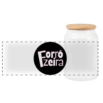 Forrozeira – Schlichtes Forro Statement - Panorama Keksdose mit Holzdeckel - Weiß - Vorne