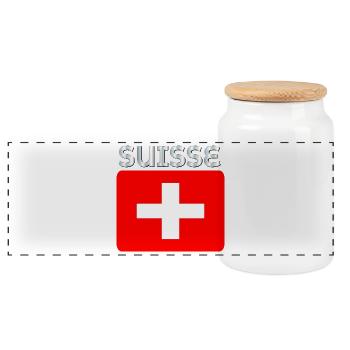 Schweiz - Panorama Keksdose mit Holzdeckel - Weiß - Vorne