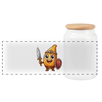 Viking Bananen Kämpfer - Panorama Keksdose mit Holzdeckel - Weiß - Vorne