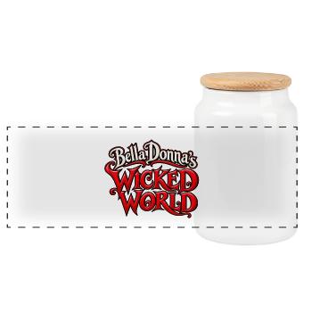 Bella Donna Wicked World - Panorama Keksdose mit Holzdeckel - Weiß - Vorne