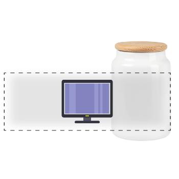 Fernsehen - Panorama Keksdose mit Holzdeckel - Weiß - Vorne