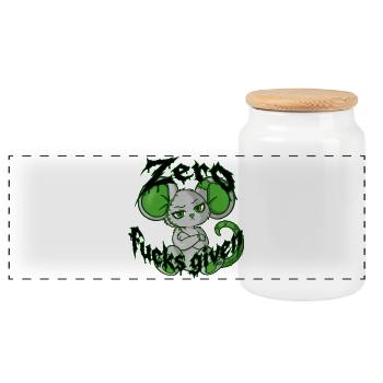Zero fucks given (Bella Donna‘s wicked world) - Panorama Keksdose mit Holzdeckel - Weiß - Vorne