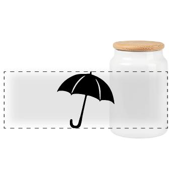 Regenschirm Regen Meteorologe Geschenk  - Panorama Keksdose mit Holzdeckel - Weiß - Vorne